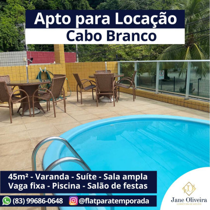 Imagem Apartamento com 1 Quarto para Alugar, 40 m² em Cabo Branco - João Pessoa Imagem Apartamento com 1 Quarto para Alugar, 40 m² em Cabo Branco - João Pessoa