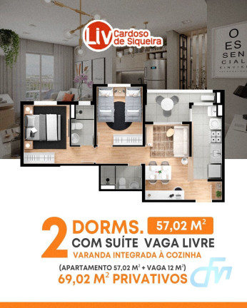 Imagem Apartamento com 2 Quartos à Venda, 57 m² em Centro - Mogi Das Cruzes