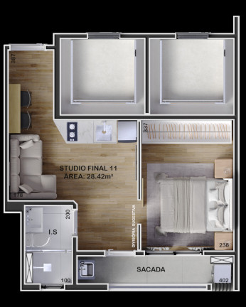Imagem Imóvel com 1 Quarto à Venda, 25 m² em Boa Vista - Curitiba Imagem Imóvel com 1 Quarto à Venda, 25 m² em Boa Vista - Curitiba
