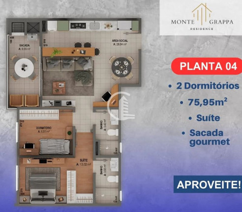 Imagem Apartamento com 3 Quartos à Venda, 97 m² em Pio X - Caxias Do Sul Imagem Apartamento com 3 Quartos à Venda, 97 m² em Pio X - Caxias Do Sul