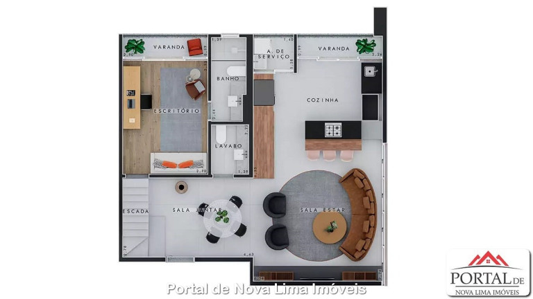 Imagem Apartamento com 2 Quartos à Venda, 66 m² em Alphaville Lagoa Dos Ingleses - Nova Lima