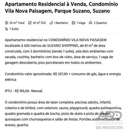 Apartamento com 2 Quartos à Venda, 61 m² em Conjunto Residencial Irai - Suzano