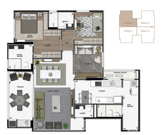 Imagem Apartamento com 3 Quartos à Venda, 128 m² em Cidade Industrial - Curitiba Imagem Apartamento com 3 Quartos à Venda, 128 m² em Cidade Industrial - Curitiba