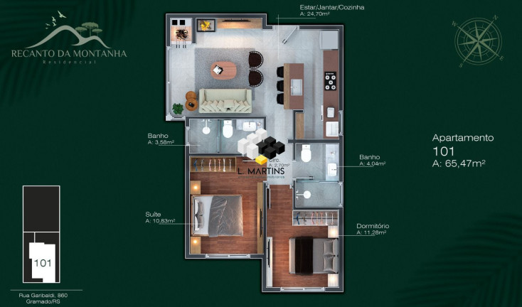 Imagem Apartamento com 1 Quarto à Venda, 48 m² em Centro - Gramado Imagem Apartamento com 1 Quarto à Venda, 48 m² em Centro - Gramado