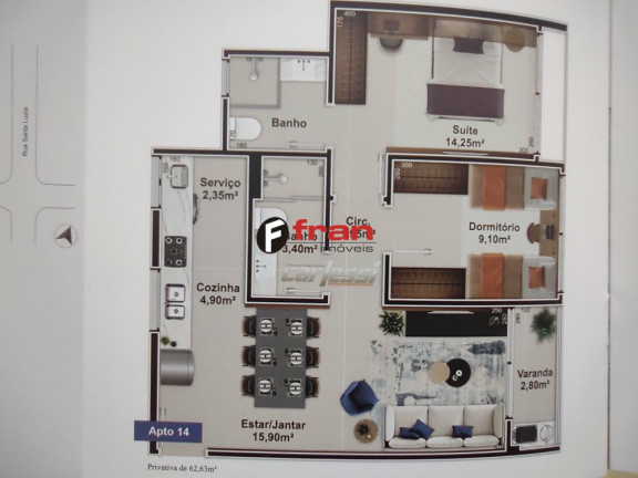 Imagem Apartamento com 2 Quartos à Venda, 63 m² em Trindade - Florianópolis