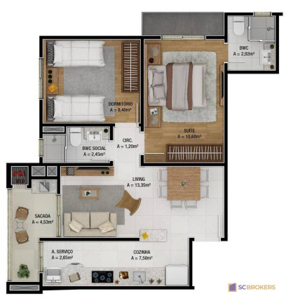 Imagem Apartamento com 2 Quartos à Venda, 64 m² em São João - Itajaí