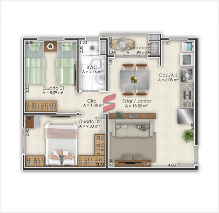 Imagem Apartamento com 2 Quartos à Venda, 51 m² em Vargem Grande - Pinhais Imagem Apartamento com 2 Quartos à Venda, 51 m² em Vargem Grande - Pinhais