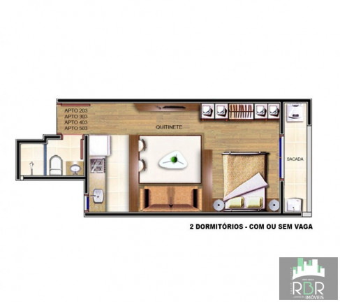 Imagem Apartamento com 2 Quartos à Venda, 55 m² em Caxias Do Sul Imagem Apartamento com 2 Quartos à Venda, 55 m² em Caxias Do Sul