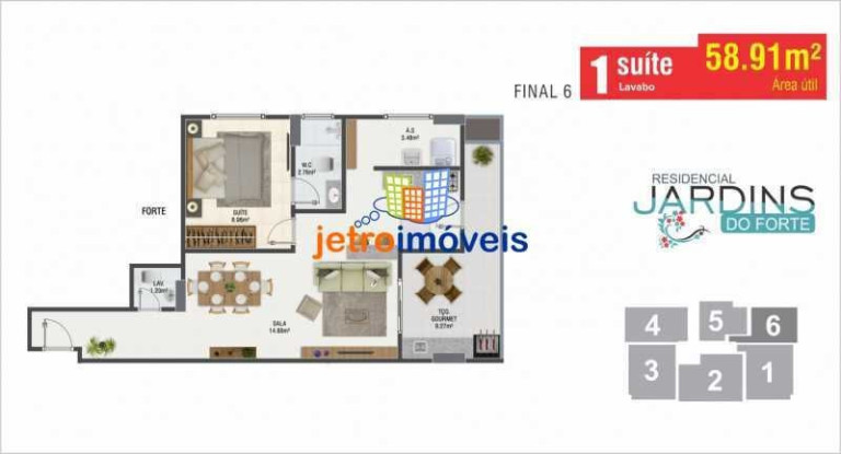 Imagem Apartamento à Venda, 54 m² em Canto Do Forte - Praia Grande