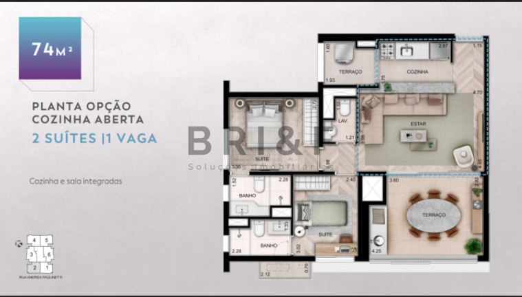 Imagem Apartamento com 2 Quartos à Venda, 74 m² em Brooklin - São Paulo Imagem Apartamento com 2 Quartos à Venda, 74 m² em Brooklin - São Paulo