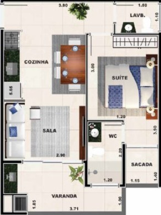 Imagem Apartamento com 1 Quarto à Venda, 70 m² em Praia Grande - Ubatuba