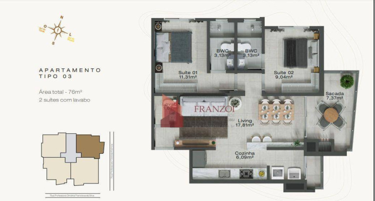 Imagem Apartamento com 2 Quartos à Venda, 81 m² em Fazenda - Itajaí Imagem Apartamento com 2 Quartos à Venda, 81 m² em Fazenda - Itajaí