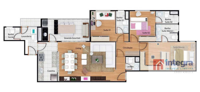 Imagem Apartamento com 3 Quartos à Venda, 96 m² em Vila Primavera - Limeira
