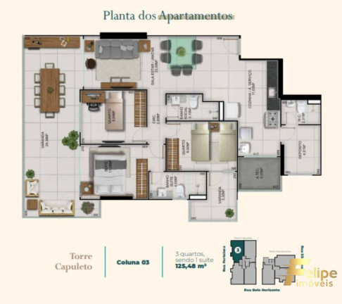 Imagem Imóvel com 3 Quartos à Venda, 125 m² em Itapuã - Vila Velha