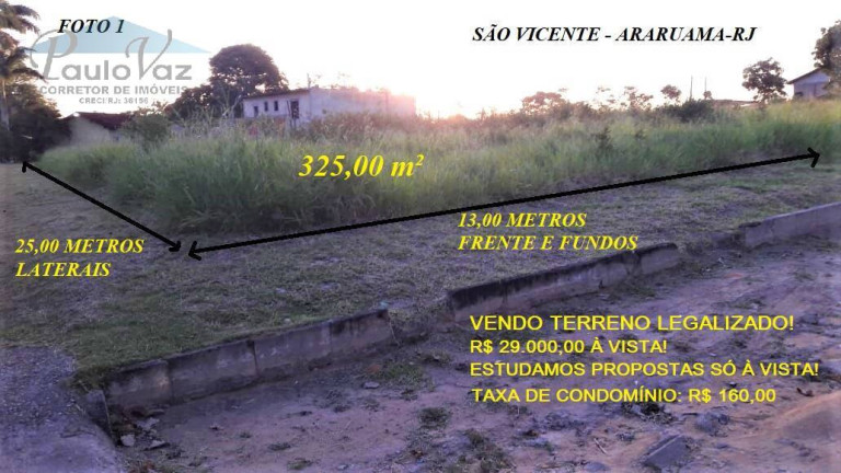 Imagem Terreno em Condomínio à Venda, 325 m² em São Vicente De Paulo - Araruama Imagem Terreno em Condomínio à Venda, 325 m² em São Vicente De Paulo - Araruama