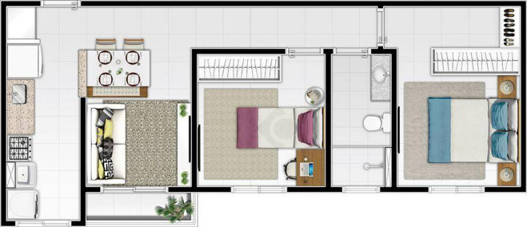 Imagem Apartamento com 2 Quartos para Alugar, 51 m² em Condomínio Villa Helvetia - Indaiatuba Imagem Apartamento com 2 Quartos para Alugar, 51 m² em Condomínio Villa Helvetia - Indaiatuba