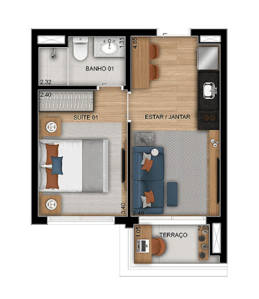 Imagem Imóvel com 1 Quarto à Venda, 39 m² em Quarta Parada - São Paulo