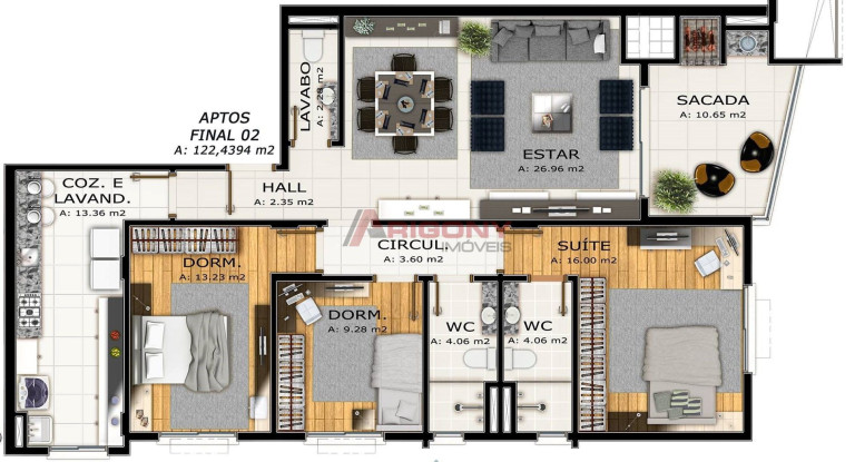 Apartamento com 3 Quartos à Venda, 116 m² em Nossa Senhora De Lourdes - Santa Maria