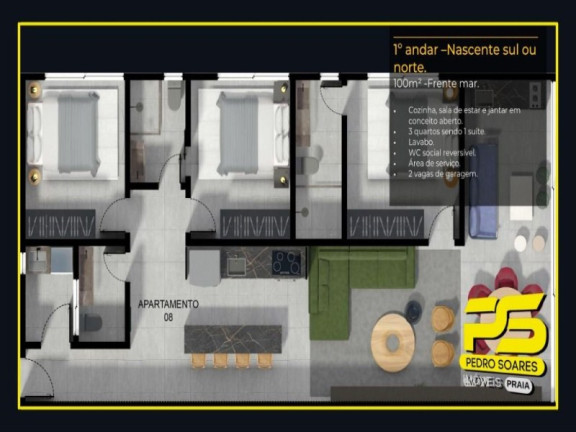 Imagem Imóvel com 2 Quartos à Venda, 138 m² em Bessa - João Pessoa Imagem Imóvel com 2 Quartos à Venda, 138 m² em Bessa - João Pessoa