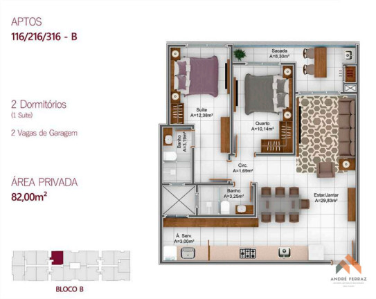 Imagem Apartamento com 2 Quartos à Venda, 82 m² Imagem Apartamento com 2 Quartos à Venda, 82 m²