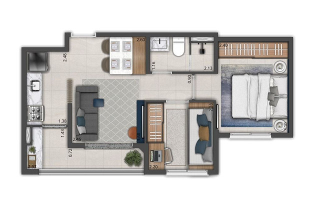 Apartamento com 1 Quarto à Venda, 39 m² em Alto De Pinheiros - São Paulo