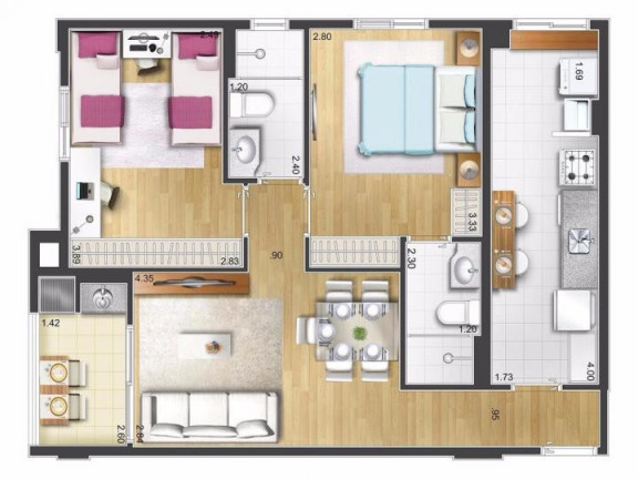 Imagem Apartamento com 2 Quartos à Venda, 66 m² em Santa Maria - São Caetano Do Sul