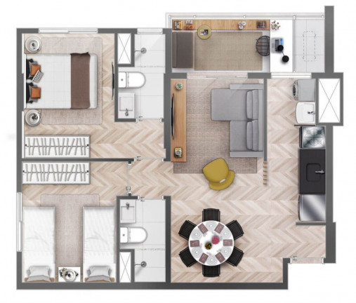 Imagem Imóvel com 2 Quartos à Venda, 57 m² em Centro - Campinas Imagem Imóvel com 2 Quartos à Venda, 57 m² em Centro - Campinas