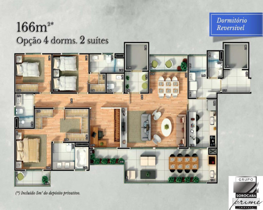 Imagem Apartamento com 4 Quartos à Venda, 166 m² em Jardim América - Sorocaba Imagem Apartamento com 4 Quartos à Venda, 166 m² em Jardim América - Sorocaba