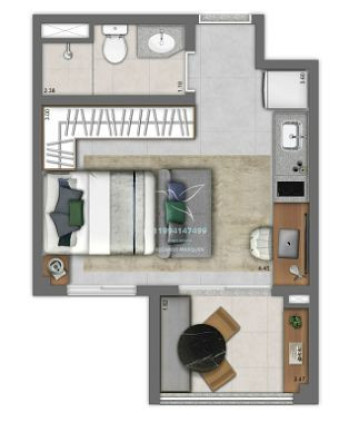 Imagem Studio com 1 Quarto à Venda, 25 m² em Panamby - São Paulo Imagem Studio com 1 Quarto à Venda, 25 m² em Panamby - São Paulo