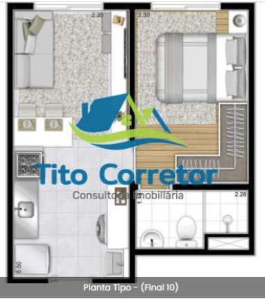 Imagem Apartamento com 1 Quarto à Venda, 27 m² em Belém - São Paulo