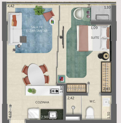 Imagem Apartamento com 1 Quarto à Venda, 37 m² em Tirol - Natal