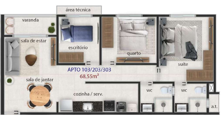 Imagem Apartamento com 3 Quartos à Venda, 64 m² em Ipês - João Pessoa Imagem Apartamento com 3 Quartos à Venda, 64 m² em Ipês - João Pessoa