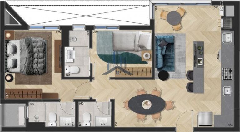 Imagem Apartamento com 2 Quartos à Venda, 64 m² em Anita Garibaldi - Joinville