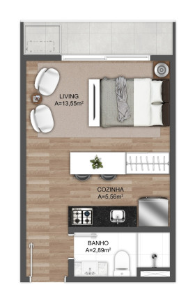 Imagem Apartamento com 1 Quarto à Venda, 31 m² em Centro - Xangri-lá