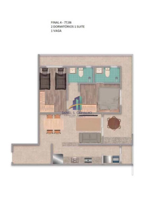 Imagem Apartamento com 2 Quartos à Venda, 77 m² em Flórida - Praia Grande
