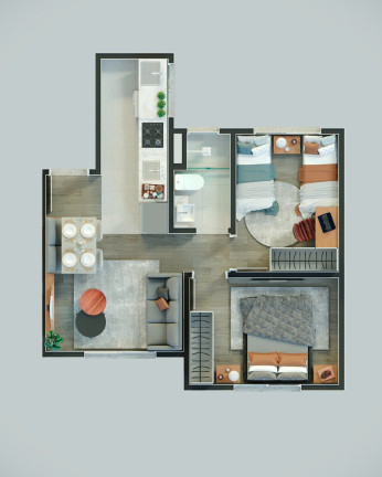 Imagem Imóvel com 2 Quartos à Venda, 40 m² em Chapéu Do Sol - Porto Alegre Imagem Imóvel com 2 Quartos à Venda, 40 m² em Chapéu Do Sol - Porto Alegre
