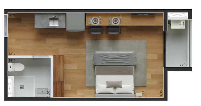 Studio com 1 Quarto à Venda, 18 m² em Santa Cecília - São Paulo