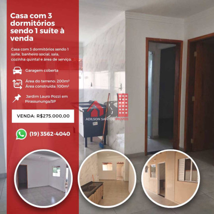 Imagem Casa com 3 Quartos à Venda, 200 m² em Jardim Lauro Pozzi - Pirassununga Imagem Casa com 3 Quartos à Venda, 200 m² em Jardim Lauro Pozzi - Pirassununga