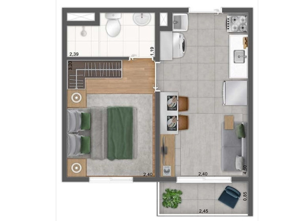 Imagem Apartamento com 1 Quarto à Venda, 26 m² em Brás - São Paulo