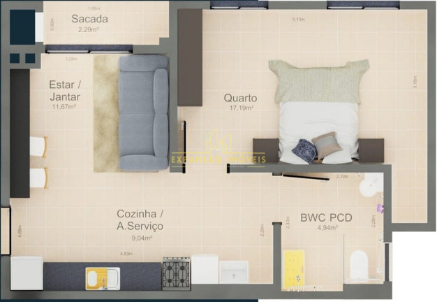 Imagem Apartamento com 2 Quartos à Venda, 52 m² em São Sebastião - Palhoça Imagem Apartamento com 2 Quartos à Venda, 52 m² em São Sebastião - Palhoça