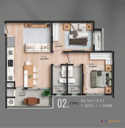 Imagem Apartamento com 2 Quartos à Venda, 62 m² em São Judas - Itajaí Imagem Apartamento com 2 Quartos à Venda, 62 m² em São Judas - Itajaí