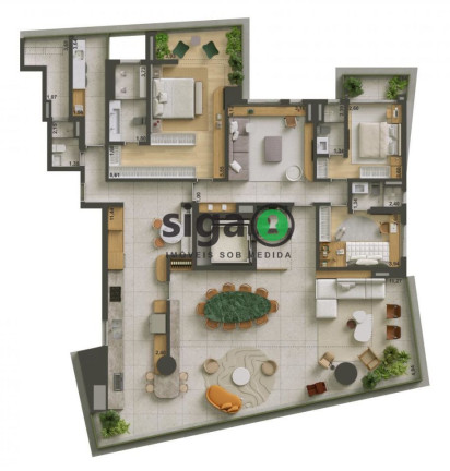 Imagem Apartamento com 3 Quartos à Venda, 220 m² em Brooklin - São Paulo Imagem Apartamento com 3 Quartos à Venda, 220 m² em Brooklin - São Paulo