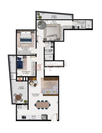 Imagem Apartamento com 3 Quartos à Venda, 84 m² em Esplanada - Jaguaruna