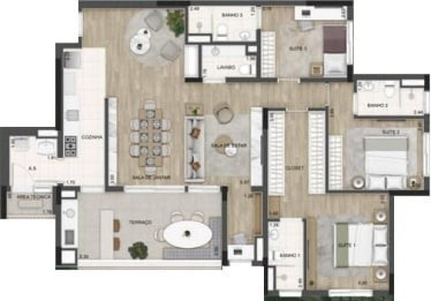 Imagem Apartamento com 4 Quartos à Venda, 221 m² em Granja Viana - Cotia