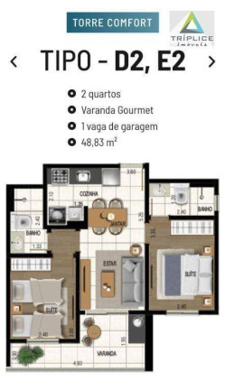 Imagem Apartamento com 2 Quartos à Venda, 48 m² em São Mateus - Juiz De Fora Imagem Apartamento com 2 Quartos à Venda, 48 m² em São Mateus - Juiz De Fora