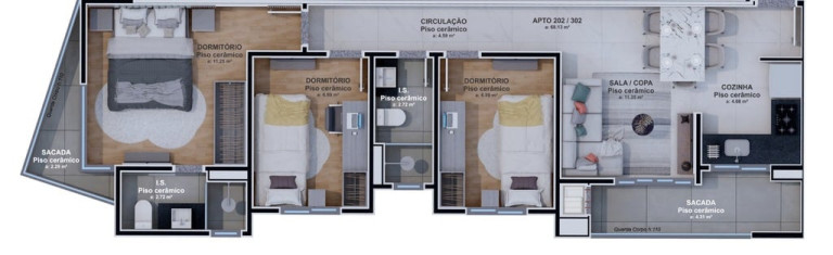 Imagem Apartamento com 3 Quartos à Venda, 67 m² em Hauer - Curitiba Imagem Apartamento com 3 Quartos à Venda, 67 m² em Hauer - Curitiba
