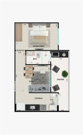 Imagem Apartamento com 1 Quarto à Venda, 41 m² em Guilhermina - Praia Grande Imagem Apartamento com 1 Quarto à Venda, 41 m² em Guilhermina - Praia Grande