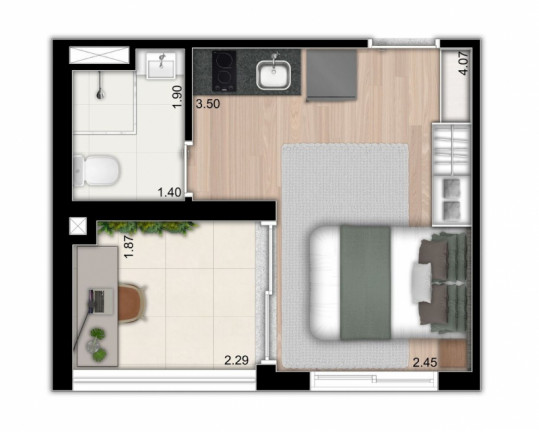 Imagem Studio à Venda, 23 m² em Brooklin Paulista - São Paulo Imagem Studio à Venda, 23 m² em Brooklin Paulista - São Paulo