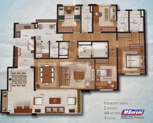 Imagem Apartamento com 4 Quartos à Venda, 170 m² em Vila Firmiano Pinto - São Paulo