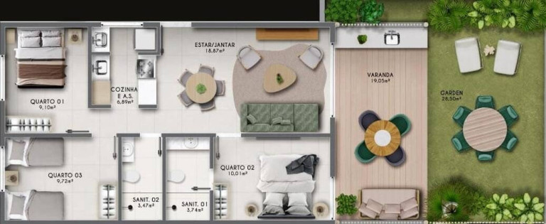 Imagem Apartamento com 3 Quartos à Venda, em Imbassaí - Mata De São João Imagem Apartamento com 3 Quartos à Venda, em Imbassaí - Mata De São João